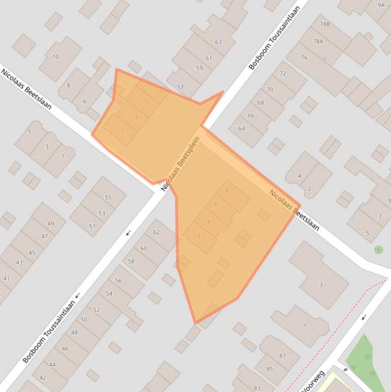 Kaart van postcodegebied 2103SJ.