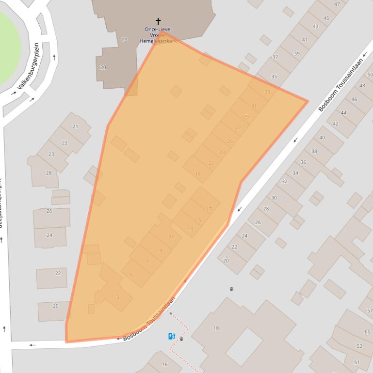 Kaart van postcodegebied 2103SK.