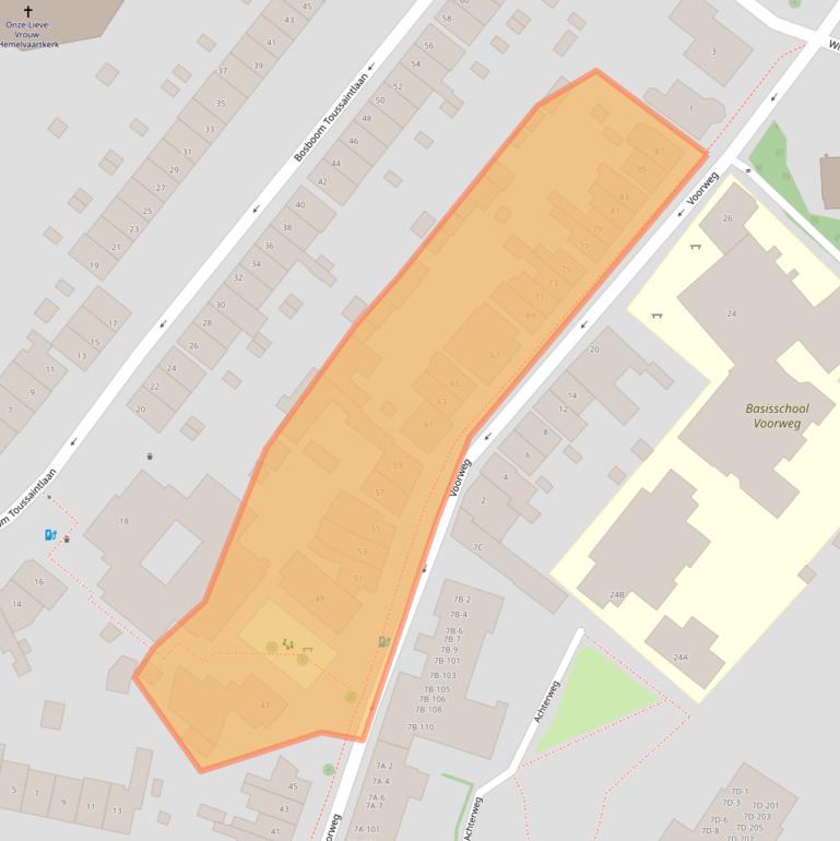 Kaart van postcodegebied 2103SR.