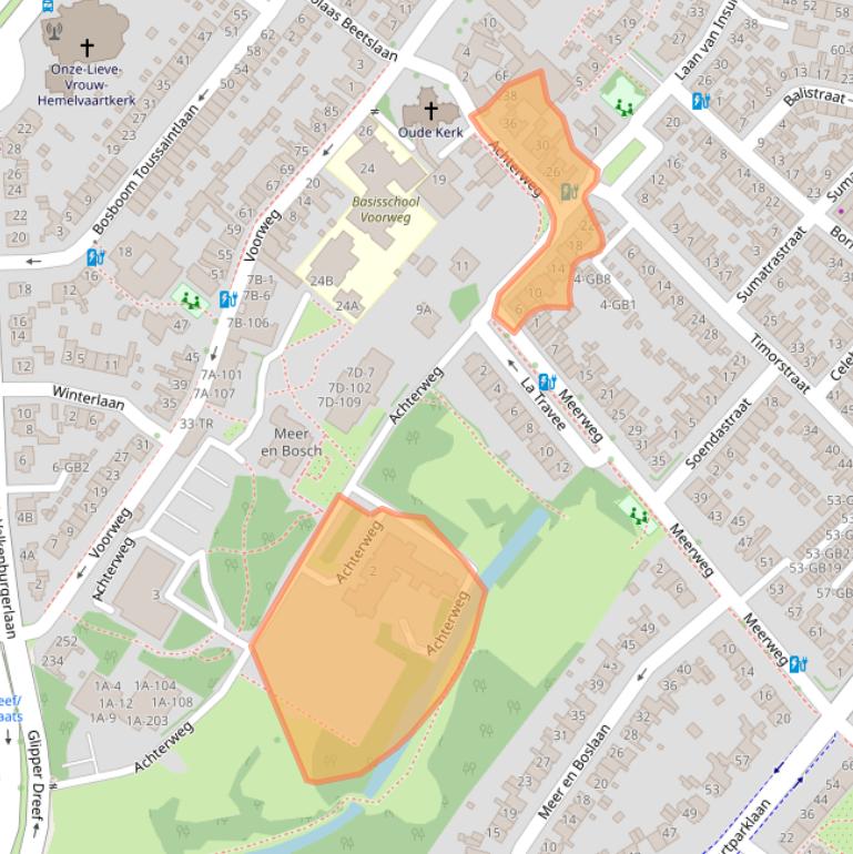 Kaart van postcodegebied 2103SX.