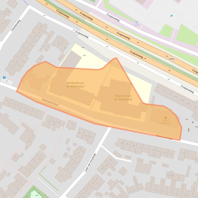 Kaart van postcodegebied 2103TC.