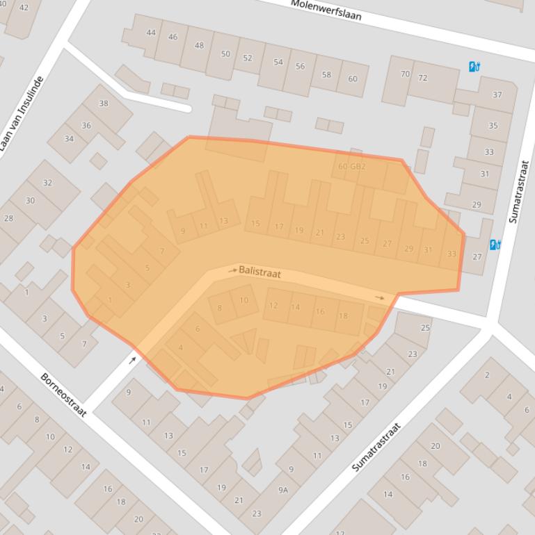 Kaart van postcodegebied 2103TJ.