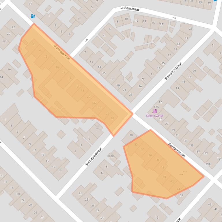 Kaart van postcodegebied 2103TR.