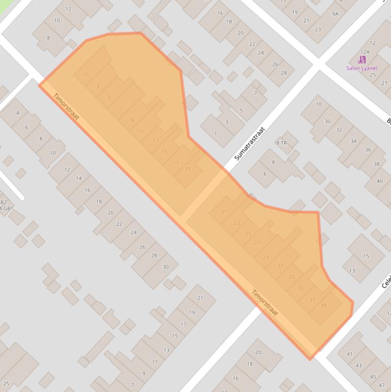 Kaart van postcodegebied 2103TT.