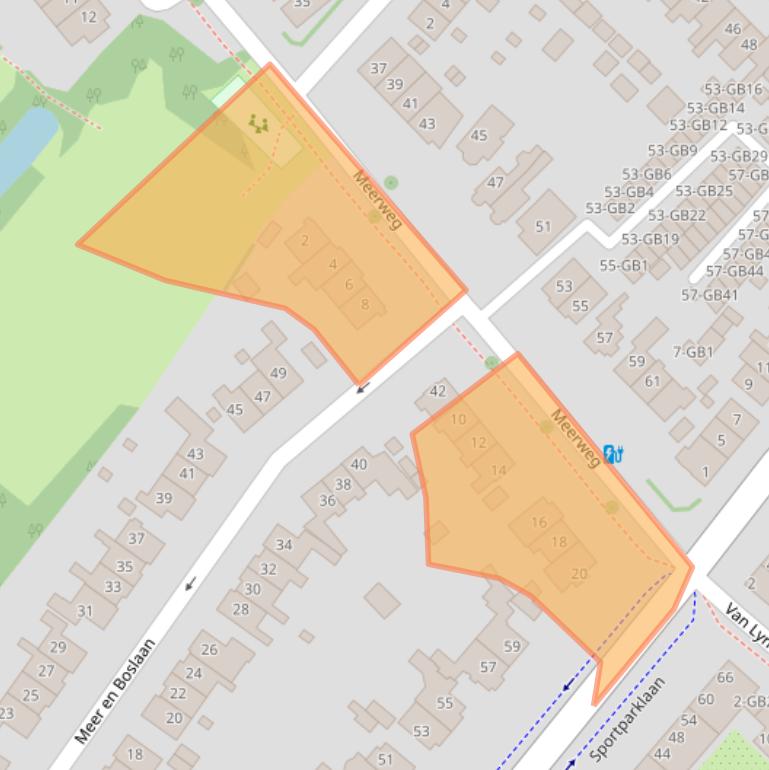 Kaart van postcodegebied 2103VC.