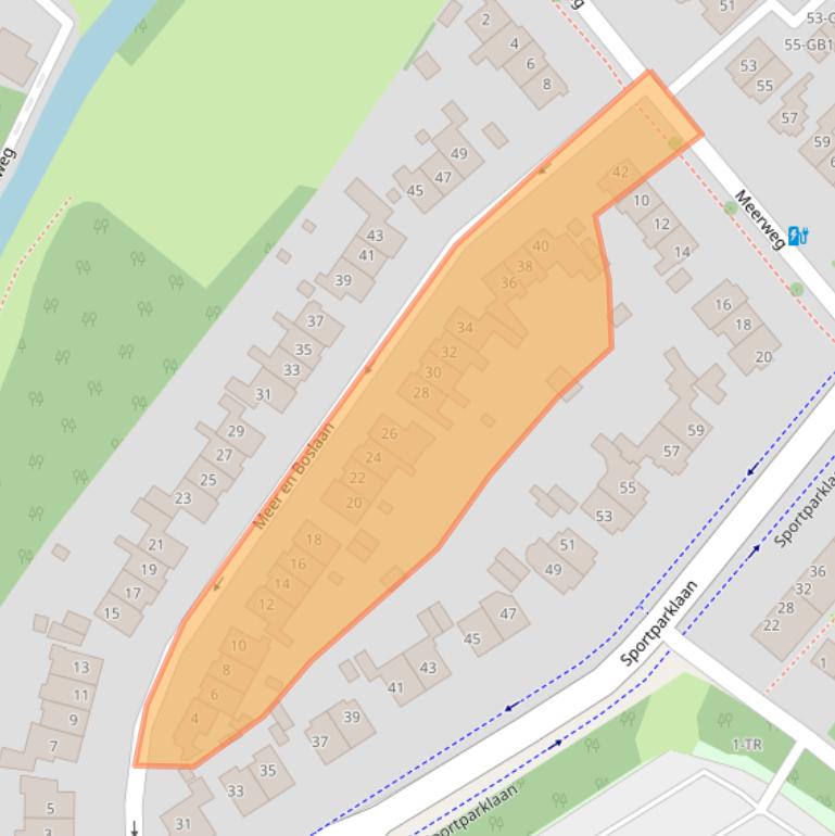 Kaart van postcodegebied 2103VP.