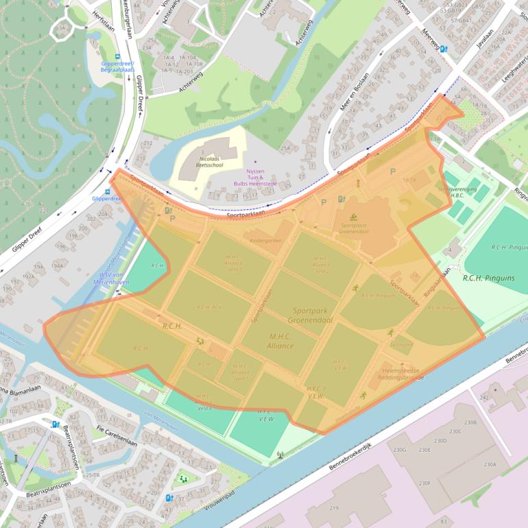 Kaart van postcodegebied 2103VT.