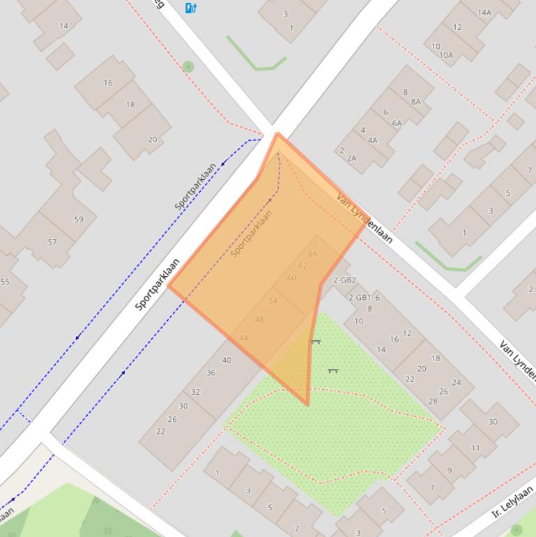 Kaart van postcodegebied 2103VV.