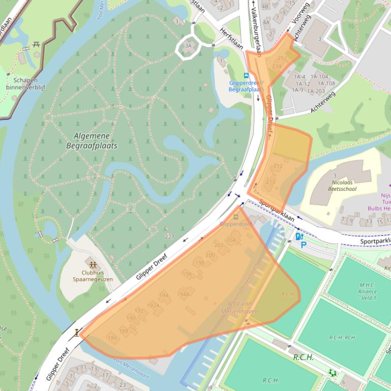 Kaart van postcodegebied 2103WN.