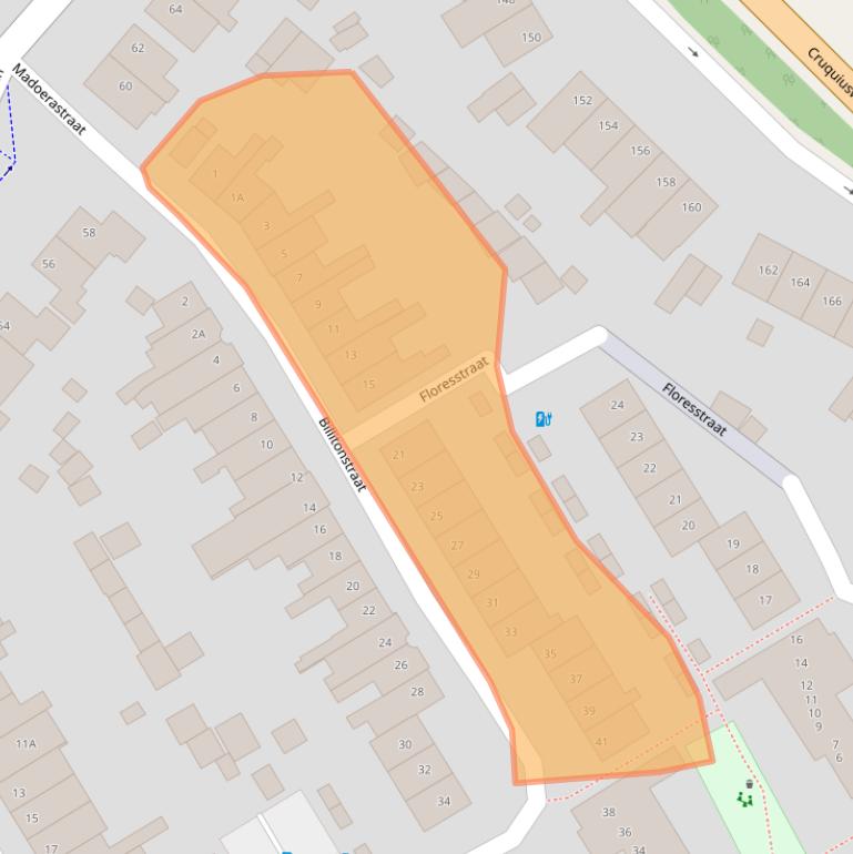 Kaart van postcodegebied 2103XA.