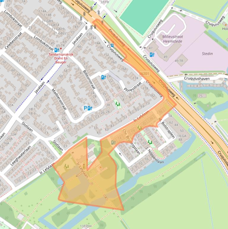 Kaart van postcodegebied 2103XP.