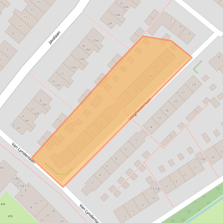 Kaart van postcodegebied 2103XR.