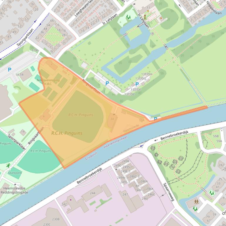 Kaart van postcodegebied 2103XW.