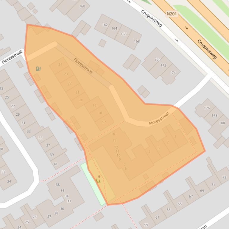 Kaart van postcodegebied 2103XX.