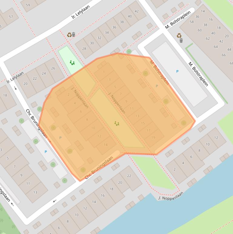 Kaart van postcodegebied 2103ZA.