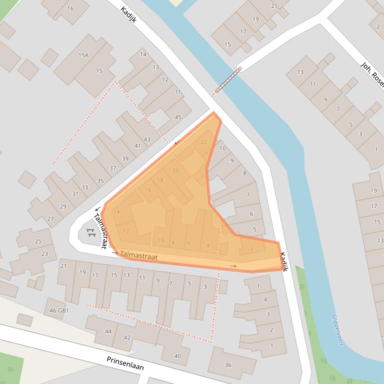 Kaart van postcodegebied 2104AC.