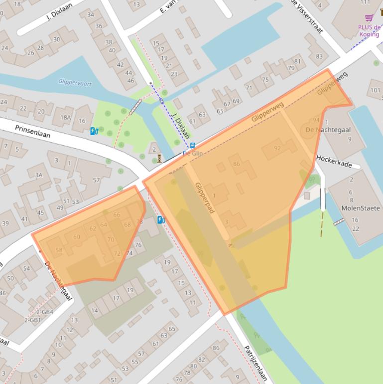 Kaart van postcodegebied 2104AM.