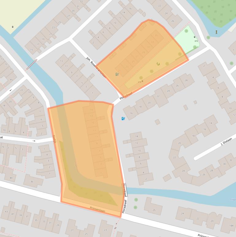 Kaart van postcodegebied 2104CA.