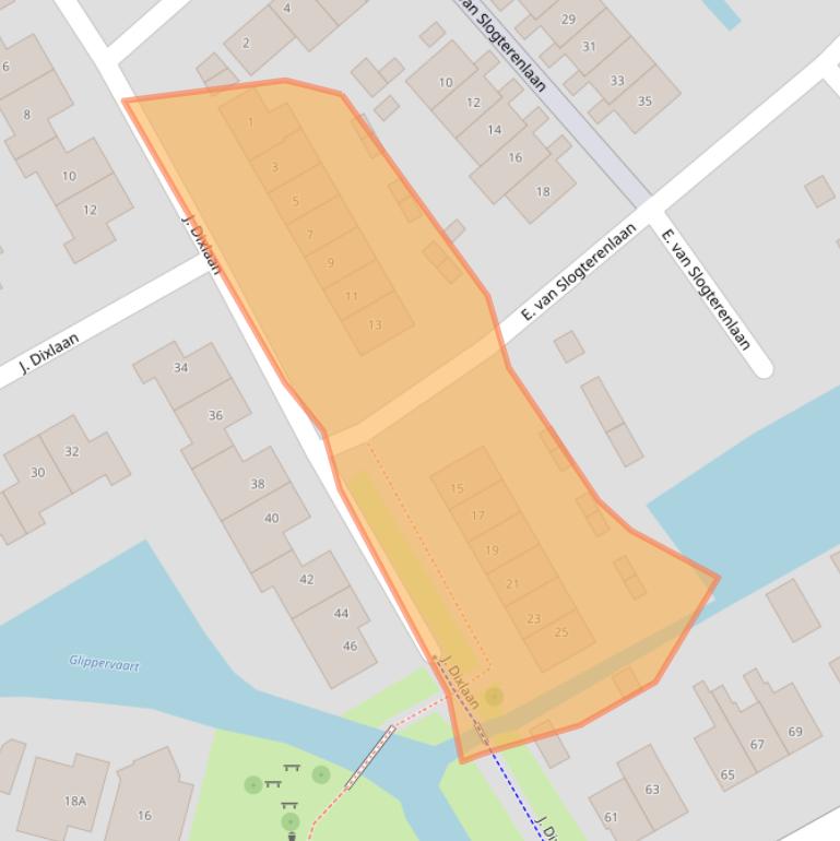 Kaart van postcodegebied 2104CE.