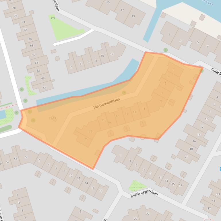 Kaart van postcodegebied 2104SH.