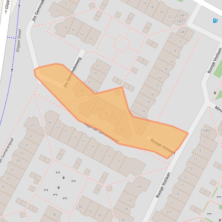 Kaart van postcodegebied 2104TL.