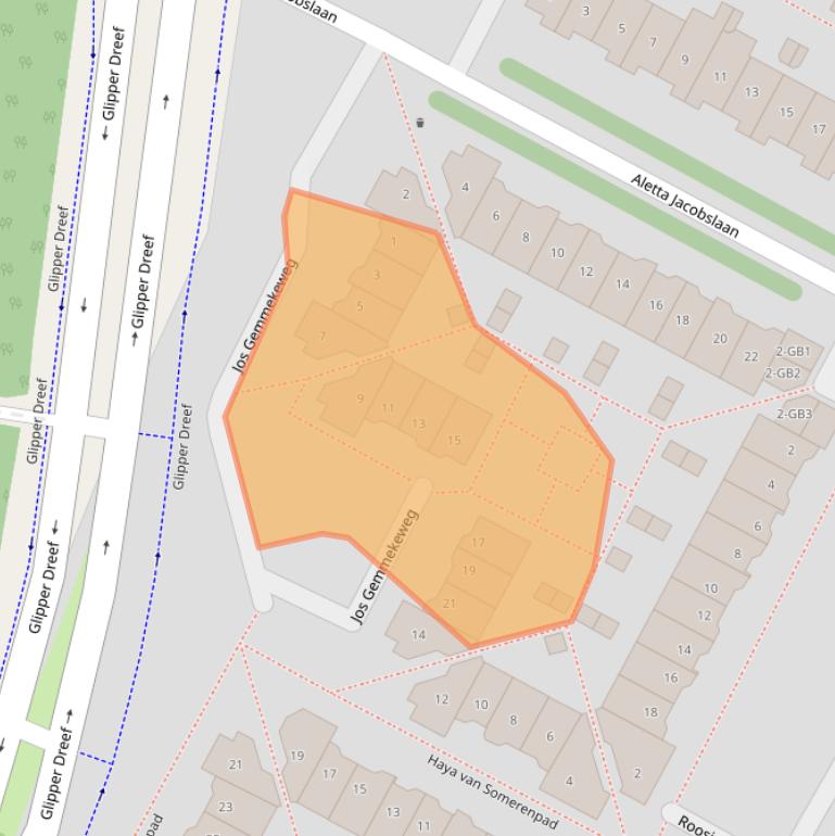 Kaart van postcodegebied 2104TM.