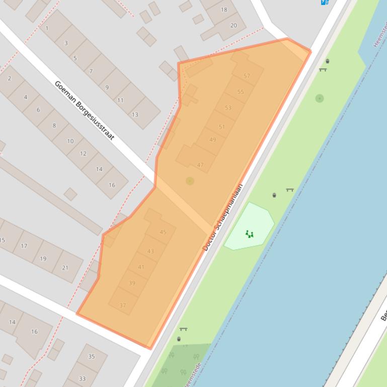 Kaart van postcodegebied 2104VB.