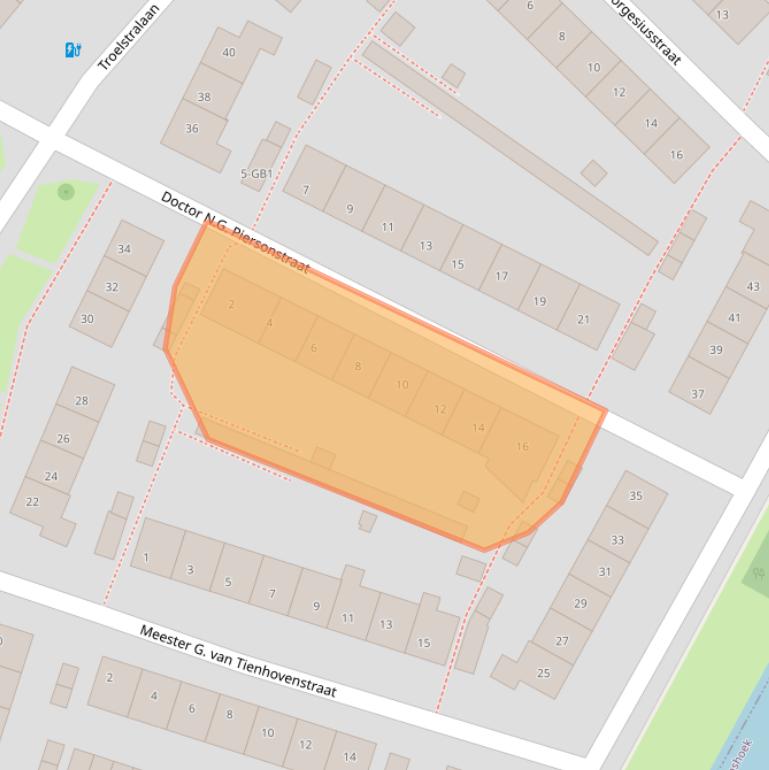 Kaart van postcodegebied 2104VH.