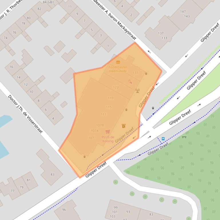 Kaart van postcodegebied 2104WC.