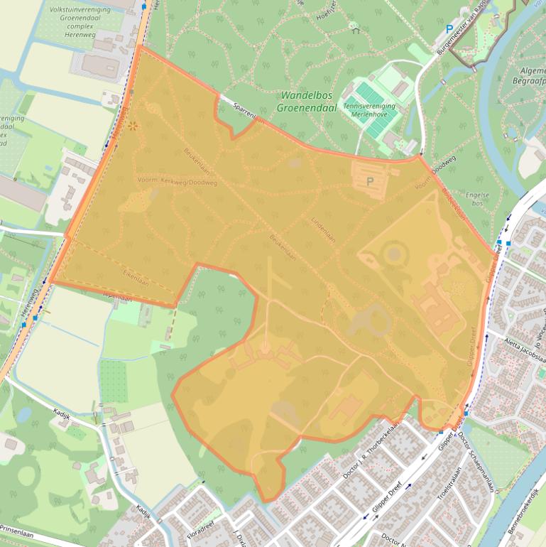 Kaart van postcodegebied 2104WG.