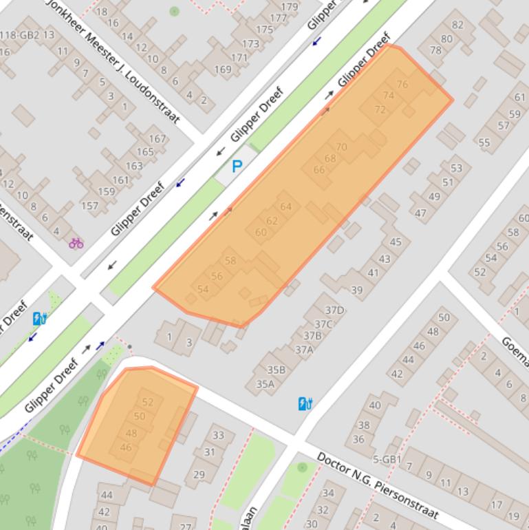 Kaart van postcodegebied 2104WK.