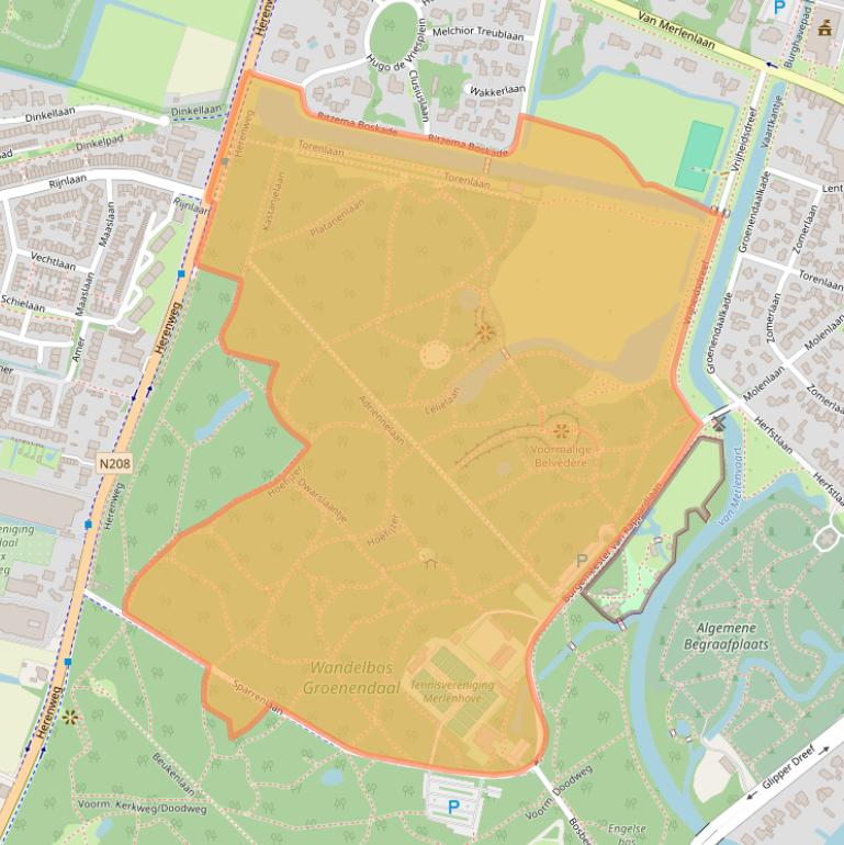 Kaart van postcodegebied 2104WP.