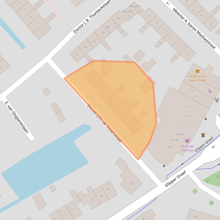 Kaart van postcodegebied 2104XA.