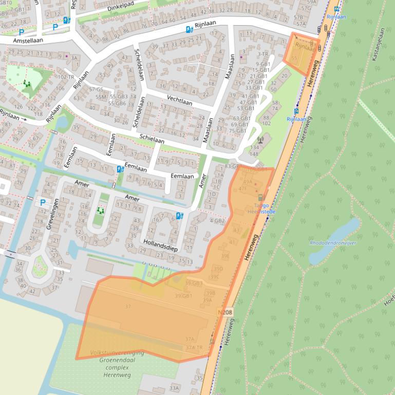 Kaart van postcodegebied 2105MC.