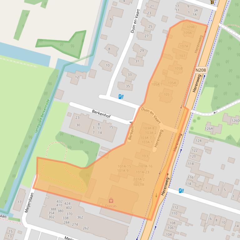 Kaart van postcodegebied 2105ME.