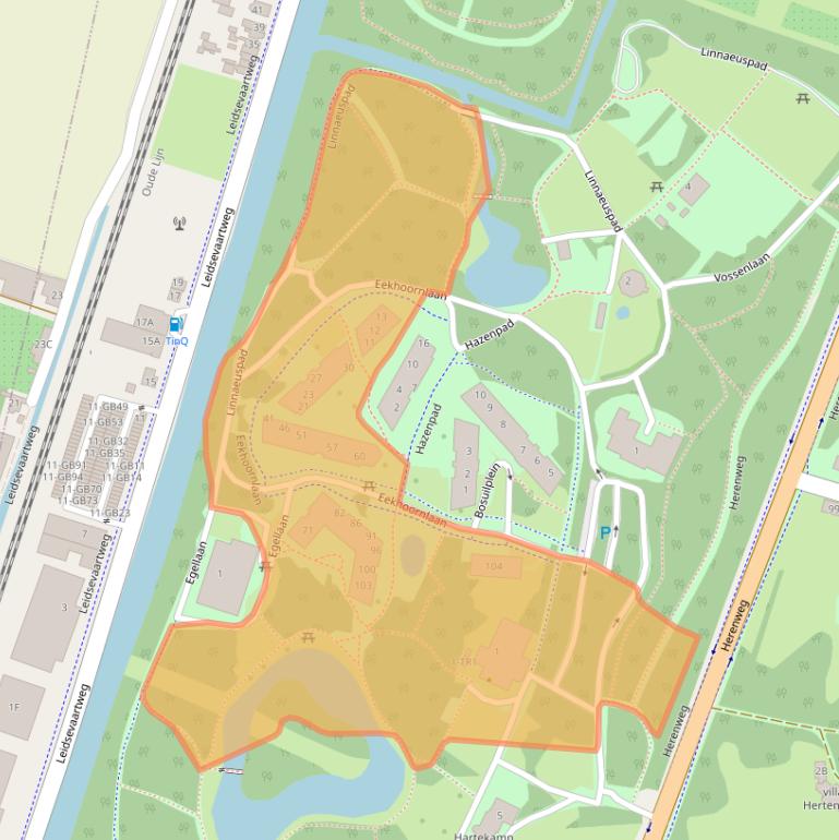 Kaart van postcodegebied 2105MK.