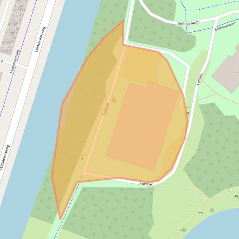 Kaart van postcodegebied 2105ML.