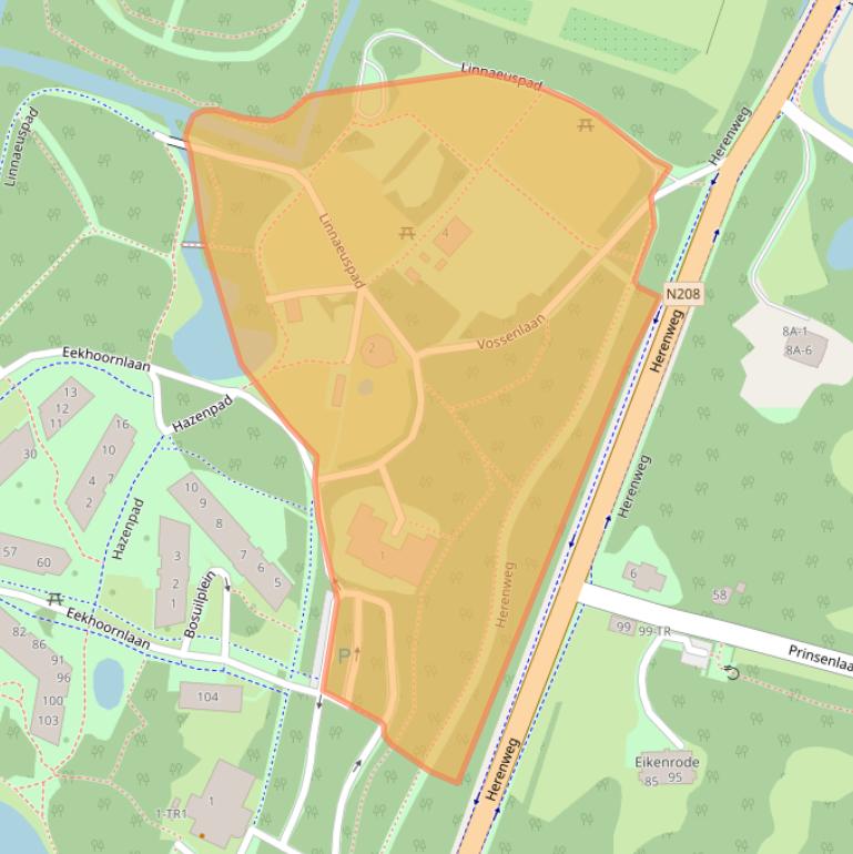 Kaart van postcodegebied 2105MP.