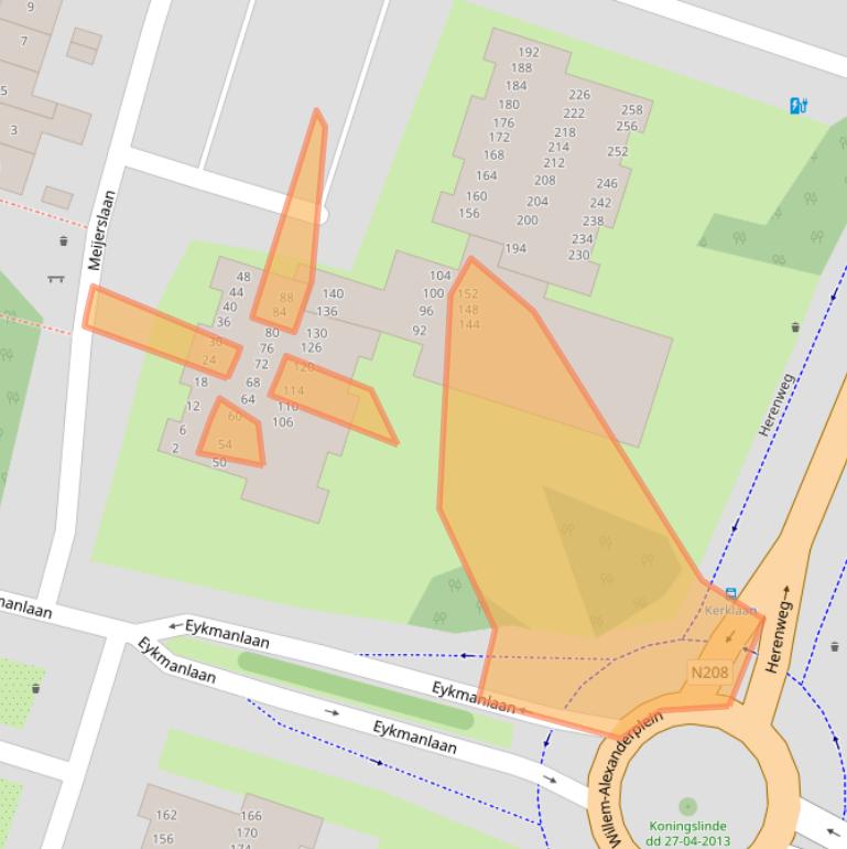 Kaart van postcodegebied 2105PD.