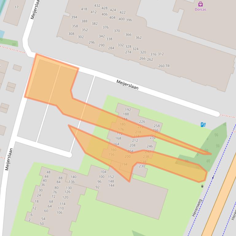 Kaart van postcodegebied 2105PE.