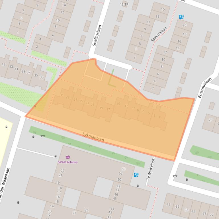 Kaart van postcodegebied 2105RH.