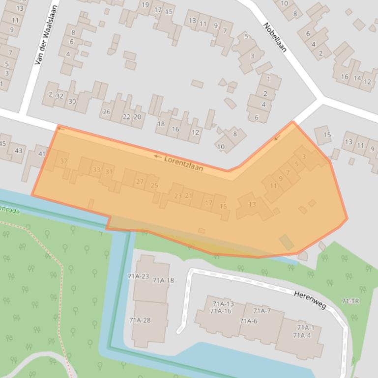 Kaart van postcodegebied 2105TP.