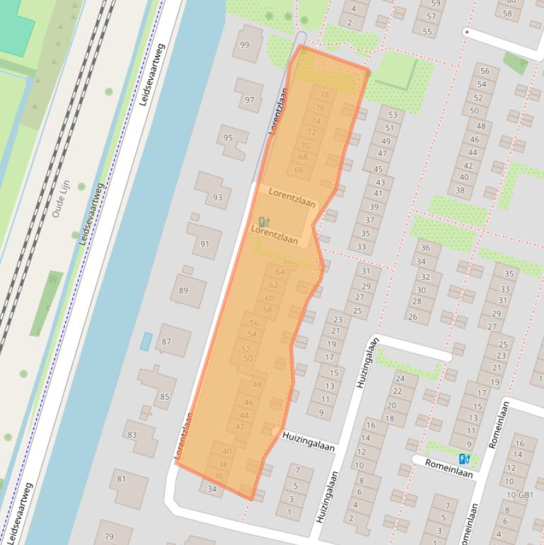 Kaart van postcodegebied 2105TV.