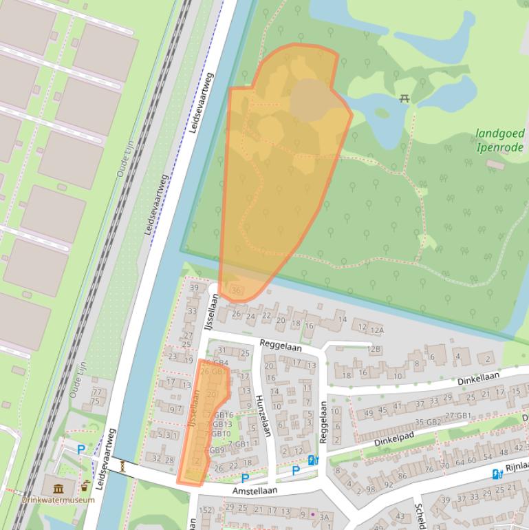 Kaart van postcodegebied 2105VB.