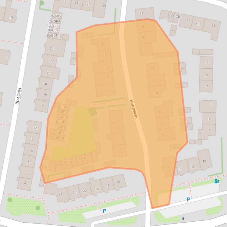 Kaart van postcodegebied 2105VC.