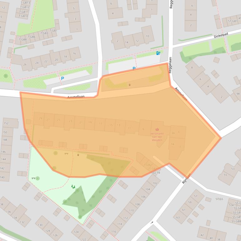 Kaart van postcodegebied 2105VD.
