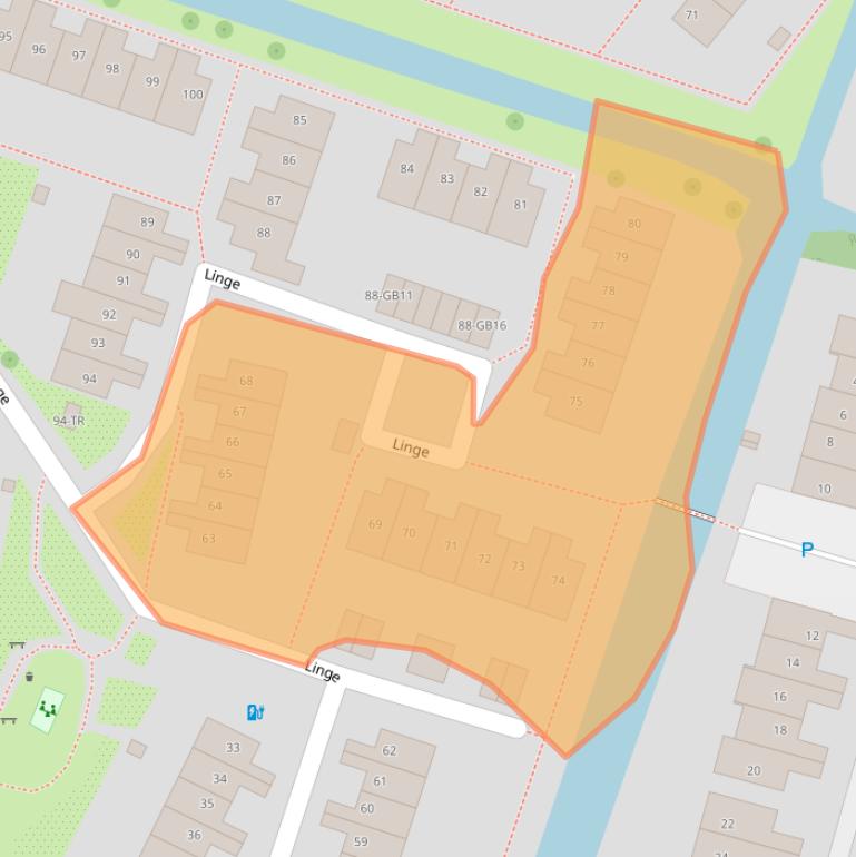 Kaart van postcodegebied 2105WE.