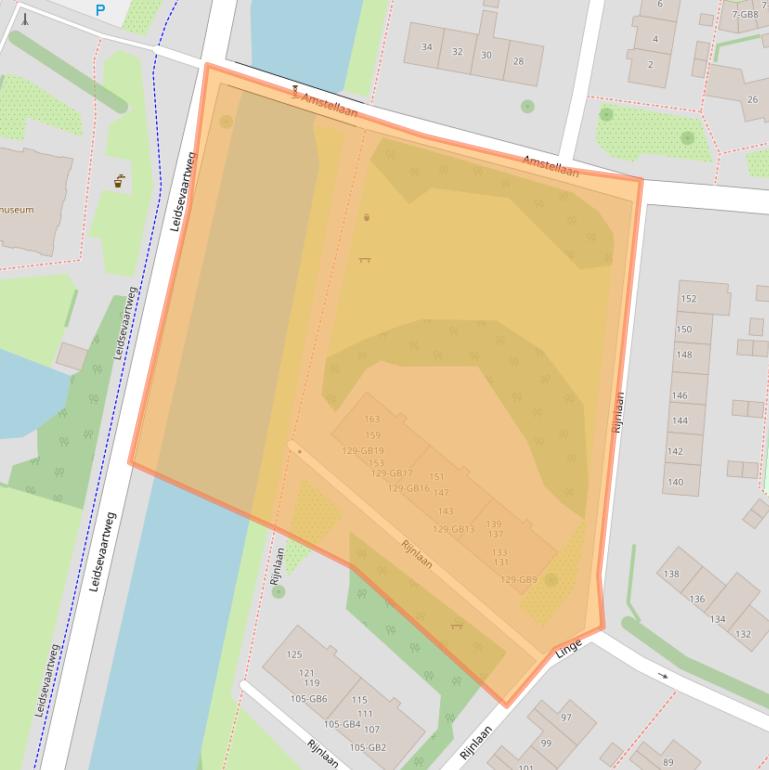 Kaart van postcodegebied 2105XM.