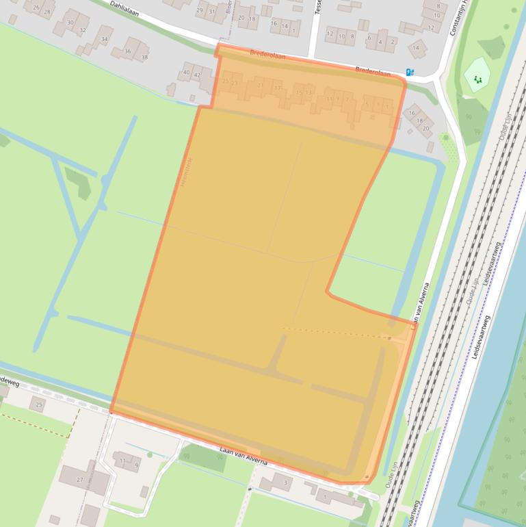 Kaart van postcodegebied 2106AA.