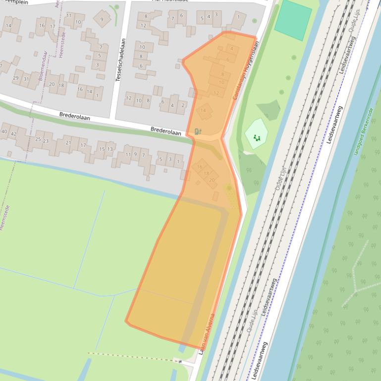 Kaart van postcodegebied 2106AD.